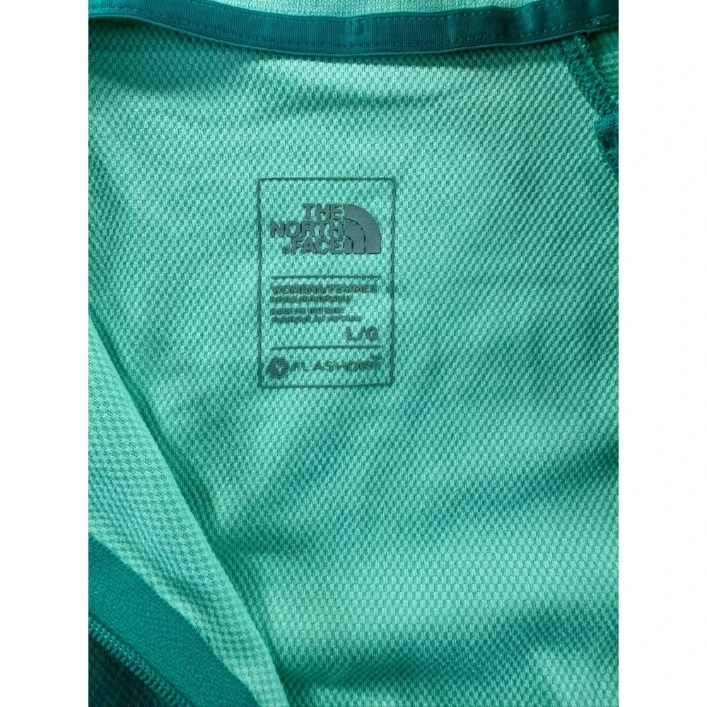 The North Face Top Womens Large Turquoise Half Zip Flashdry Thumbhole Athleisure - Picture 3 of 15